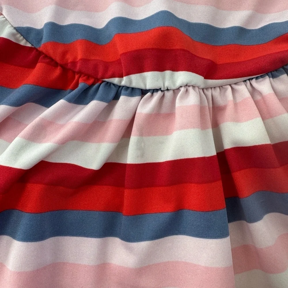Dot Dot Smile Red and Blue Striped Kids Dress